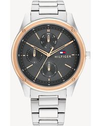 Tommy Hilfiger - Grey Dial Stainless Steel Chain-link Watch - Lyst