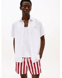Tommy Hilfiger - Kurzarmhemd PIGMENT DYED LINEN RF SHIRT mit feiner Struktur - Lyst