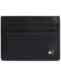 Tommy Hilfiger - Embossed Flag Leather Credit Card Holder - Lyst