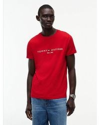 Tommy Hilfiger - Logo Embroidery Slim Jersey T-Shirt - Lyst