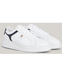 Tommy Hilfiger - Leather Th Monogram Court Trainers - Lyst