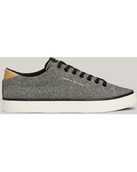 Tommy Hilfiger - Linen Chambray Lace-up Trainers - Lyst