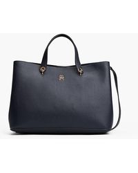 Tommy Hilfiger - Emblem Satchel Bag With Removable Crossbody Strap - Lyst