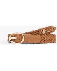 Tommy Hilfiger - Sculpted Buckle Braided Leather Belt - Lyst
