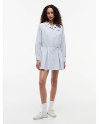 Tommy Hilfiger - Stripe Pleated Mini Shirt Dress - Lyst
