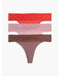 Tommy Hilfiger - 3 Pack Logo Lace Trim Tanga Thongs - Lyst