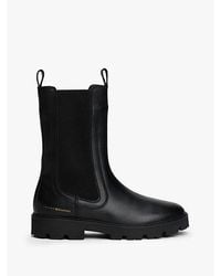 Tommy Hilfiger - Halfhoge Chelsea Boot Van Leer Met Profiel - Lyst