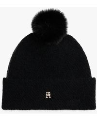 Tommy Hilfiger - Berretto Chic Con Pompon E Lana - Lyst
