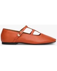 Tommy Hilfiger - Ballerines En Cuir À Double Bride En T - Lyst