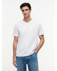 Tommy Hilfiger - Flag Embroidery V-neck T-shirt - Lyst