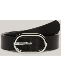 Tommy Hilfiger - Chic Oval Buckle Leather Belt - Lyst