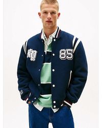 Tommy Hilfiger - Varsity Bomberjack Met Wol En Logo-Appliqué - Lyst