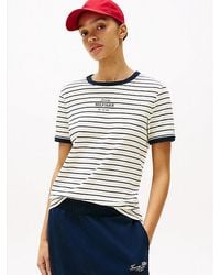 Tommy Hilfiger - Camiseta De Ribetes A Contraste Con Logo - Lyst