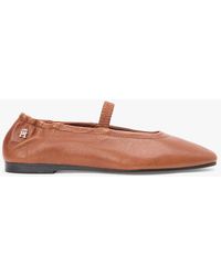 Tommy Hilfiger - Leather Elasticated Strap Ballerinas - Lyst