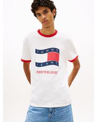 Tommy Hilfiger - Wavy Flag Textured Jersey T-Shirt - Lyst