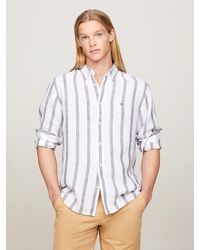 Tommy Hilfiger - Linen Triple Stripe Regular Fit Shirt - Lyst