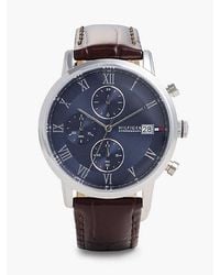 Tommy Hilfiger - Dial Leather Strap Watch - Lyst