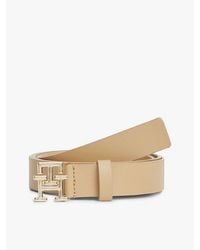 Tommy Hilfiger - Th Monogram Leather Plaque Buckle Belt - Lyst