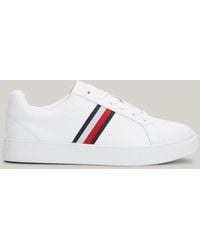 Tommy Hilfiger - Essential Tape Leather Court Trainers - Lyst