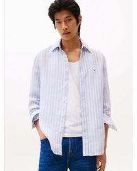 Tommy Hilfiger - Regular Fit Gestreept Linnen Overhemd - Lyst