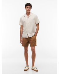 Tommy Hilfiger - Logo Relaxed Shorts With Linen - Lyst