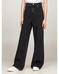 Tommy Hilfiger - Jean jambe ample Claire noir taille haute - Lyst