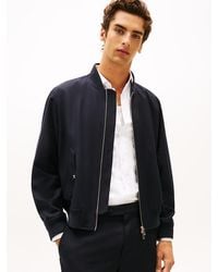 Tommy Hilfiger - Pure Wool Relaxed Bomber Jacket - Lyst