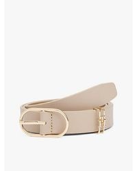 Tommy Hilfiger - Leren Riem Met Ovale Gesp En Th-Monogram - Lyst
