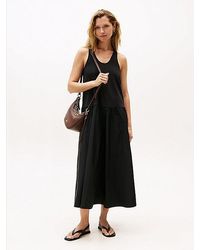 Tommy Hilfiger - Jersey Racerback Midi-Jurk Met Diepe Hals - Lyst