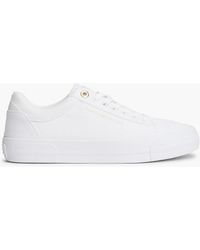 Tommy Hilfiger - Metallic Logo Canvas Platform Trainers - Lyst