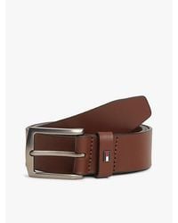 Tommy Hilfiger - Denton Enamel Flag Leather Belt - Lyst