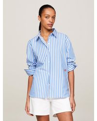 Tommy Hilfiger - Th Monogram Stamp Relaxed Stripe Shirt - Lyst