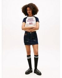 Tommy Hilfiger - Straight Fit Jeans-Minirock Mit Flag - Lyst
