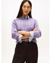 Tommy Hilfiger - Softer Zopfstrick-Pullover Aus Reiner Wolle - Lyst