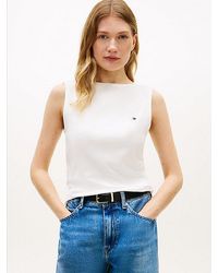 Tommy Hilfiger - Ribbed Slim Boat Neck Tank Top - Lyst