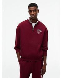 Tommy Hilfiger - Varsity Relaxed Quarter Zip Sweatshirt - Lyst