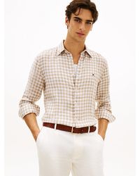 Tommy Hilfiger - Regular Fit Gingham Check Pure Linen Shirt - Lyst