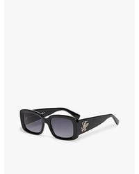 Tommy Hilfiger - Rechthoekige Zonnebril Met Metalen Logo - Lyst