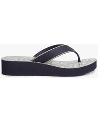 Tommy Hilfiger - Th Monogram Wedge Heel Flip-Flops - Lyst
