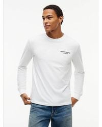 Tommy Hilfiger - Tommy Jeans Linear Logo Slim Long Sleeve T-Shirt - Lyst
