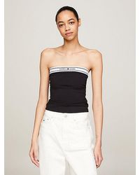Tommy Hilfiger - Pull-on Bandeautop Met Logotape - Lyst
