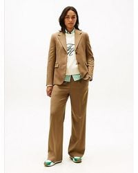 Tommy Hilfiger - Timeless Wool Blend Wide Leg Trousers - Lyst