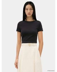 Tommy Hilfiger - Tone Button Slim Boat Neck T-Shirt - Lyst