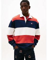 Tommy Hilfiger - Tommy Badge Gestreiftes Relaxed Fit Rugby-Shirt - Lyst