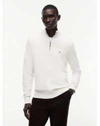 Tommy Hilfiger - Zip Thru Jumper With Cashmere - Lyst