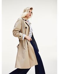 Tommy Hilfiger Essential Double-breasted Maxi-trenchcoat - Naturel