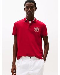 Tommy Hilfiger - Regular Fit Poloshirt Met Geborduurd Embleem - Lyst