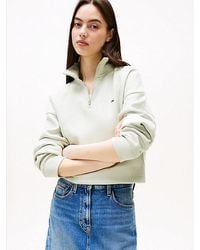 Tommy Hilfiger - Boxy Cropped Sweatshirt Met 1/4-Rits - Lyst
