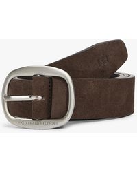 Tommy Hilfiger - Oval Buckle Debossed Suede Belt - Lyst