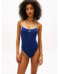 Tommy Hilfiger - Essential Halterneck Scoop Back Swimsuit - Lyst